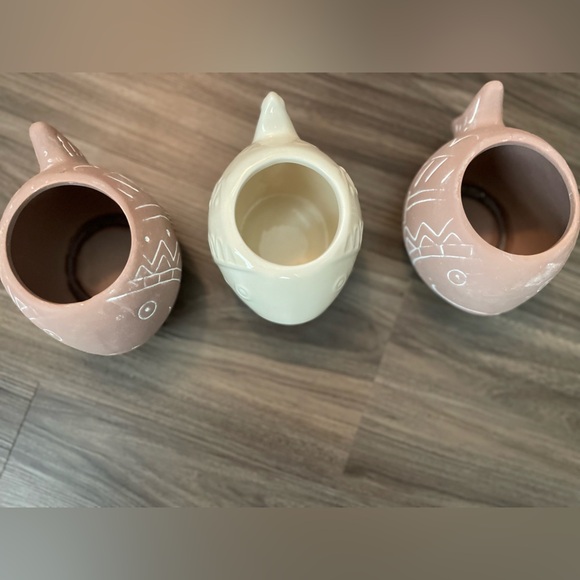 Ceramic Fish Planter Set -White and Cream bundle of 3 - Picture 2 of 3